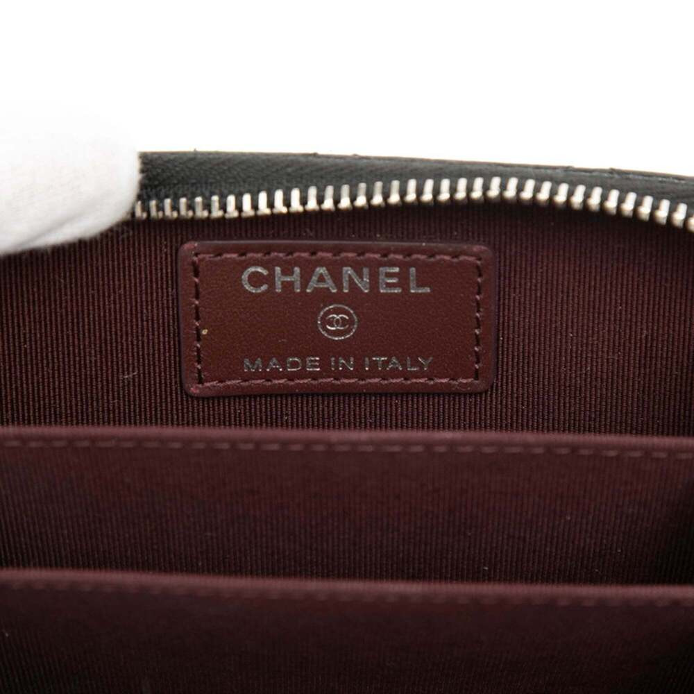 CHANEL Authentic Black Caviar Leather Logo Wallet - Picture 5 of 6